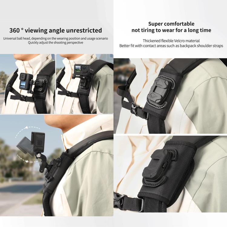 STARTRC Hook And Loop Fastener Universal Backpack Clip Mount, Backpack Clip