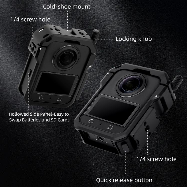 For DJI Osmo 360 YELANGU Metal Protective Cage Expansion Frame, For DJI Osmo 360 Cage