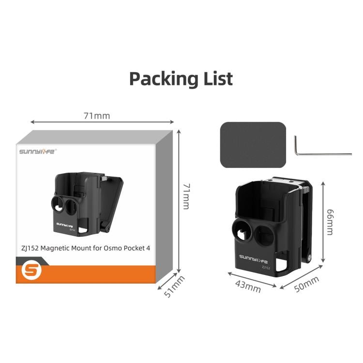 For DJI Osmo Pocket 4 / 3 Sunnylife Multifunctional Magnetic Mount Tabletop Base Bracket Angles Adjustable Stand, OP4-ZJ152