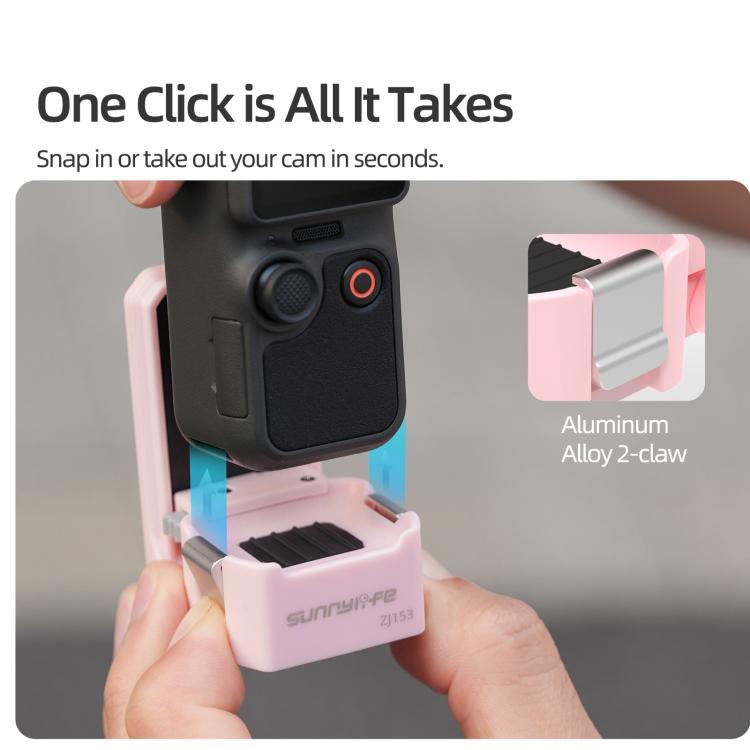 For DJI Osmo Pocket 4 / 3 Sunnylife Quick-Release Magnetic Mount Tabletop Base Plastic Bracket Angles Adjustable Stand, OP4-ZJ153