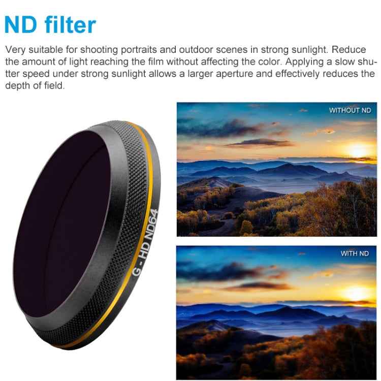 PGYTECH X4S-HD ND64 Gold-edge Lens Filter for DJI Inspire 2 / X4S Gimbal Camera Drone Accessories