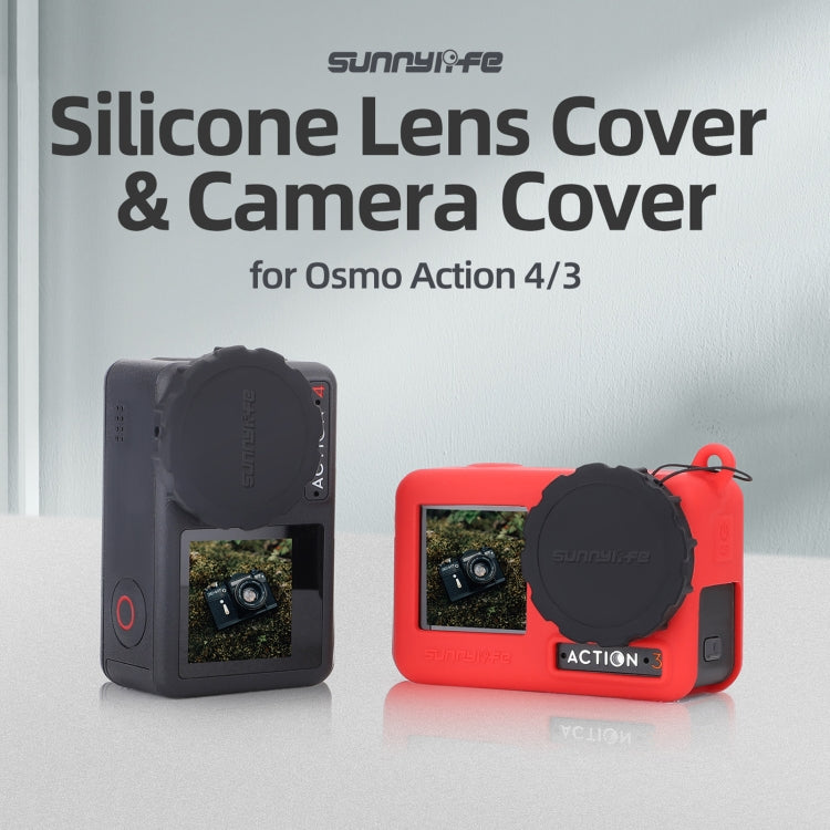 For DJI Osmo Action 3 / 4 Sunnylife 2pcs Scratch-resistant Camera Lens Cap Cover, For DJI Osmo Action 5 Pro / 4 / 3