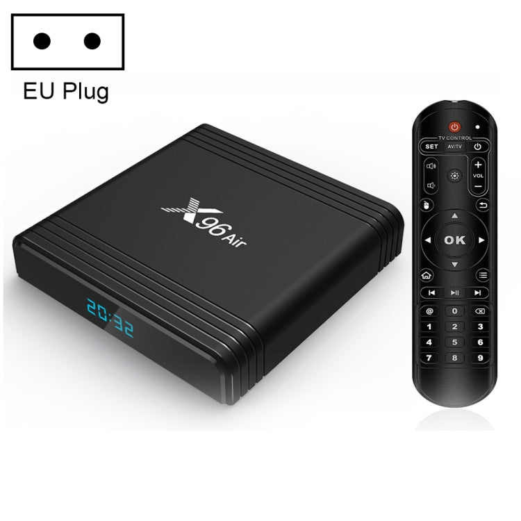 X96 Air 8K Smart TV BOX Android 9.0 Media Player with Remote Control, Quad-core Amlogic S905X3, RAM: 4GB, ROM: 64GB, Dual Band WiFi, Bluetooth, AU Plug, 4GB+64GB