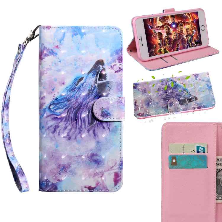 3D Painting Pattern Coloured Drawing Horizontal Flip TPU + PU Leather Case with Holder & Card Slots & Wallet, For iPhone 6 / 6S, For iPhone 6 Plus, For iPhone 7 / 8, For iPhone 7 Plus / 8 Plus