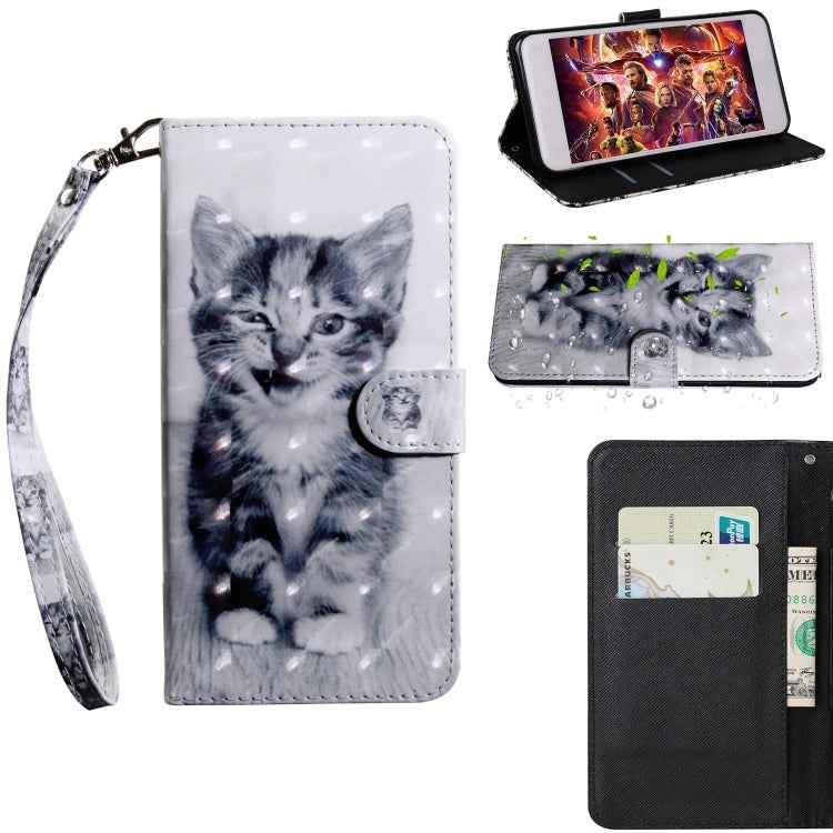 3D Painting Pattern Coloured Drawing Horizontal Flip TPU + PU Leather Case with Holder & Card Slots & Wallet