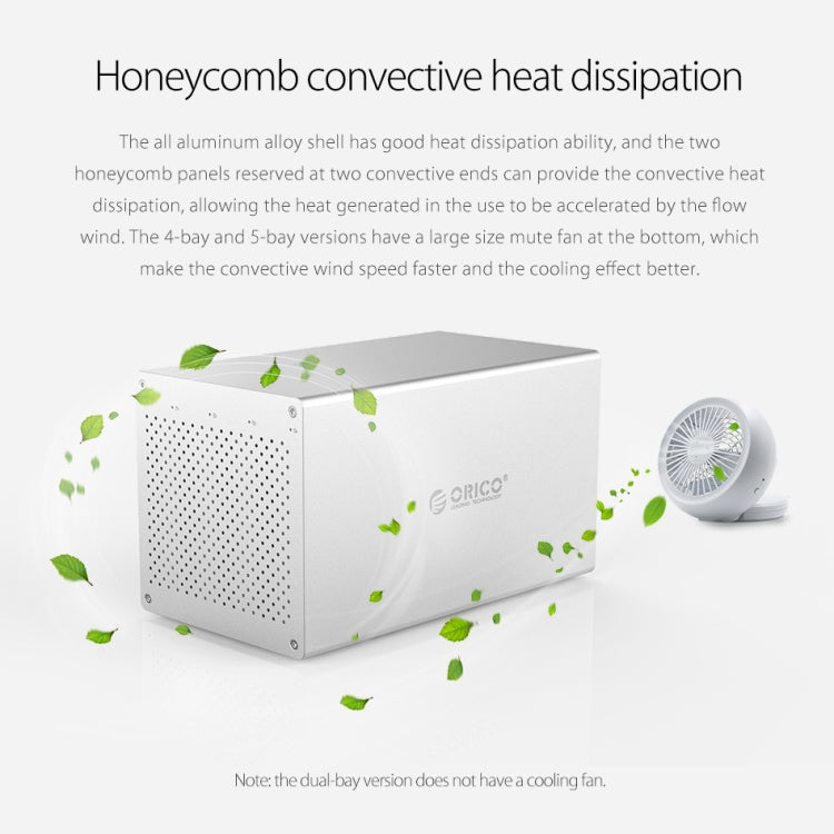 ORICO Honeycomb Series WS400C3 SATA 3.5 inch 40TB USB-C / Type-C 4 Bays Aluminum Alloy HDD / SSD Enclosure, USB-C / Type-C 4 Bays