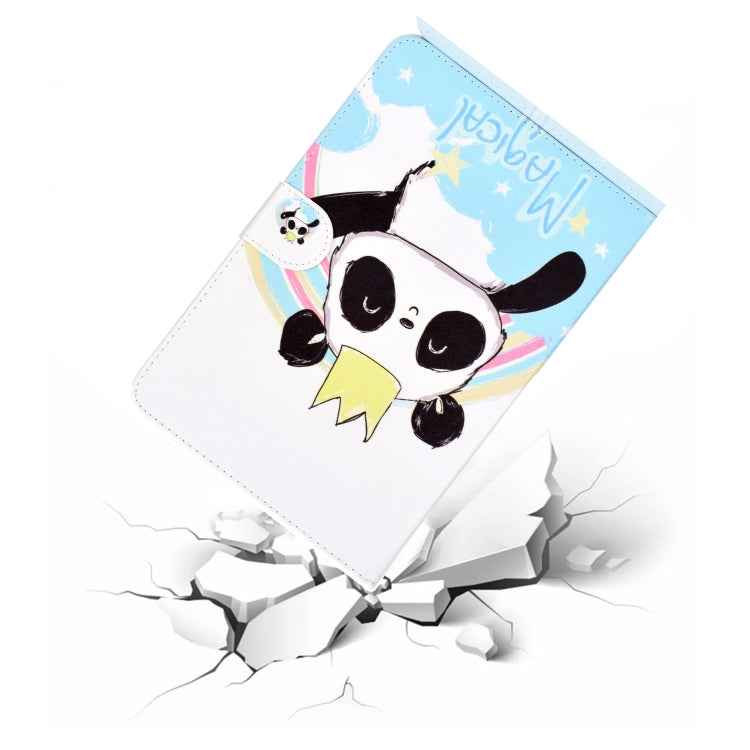 Colored Pattern Drawing Horizontal Flip PU Leather Case with Three-folding Holder & Sleep / Wake-up Function