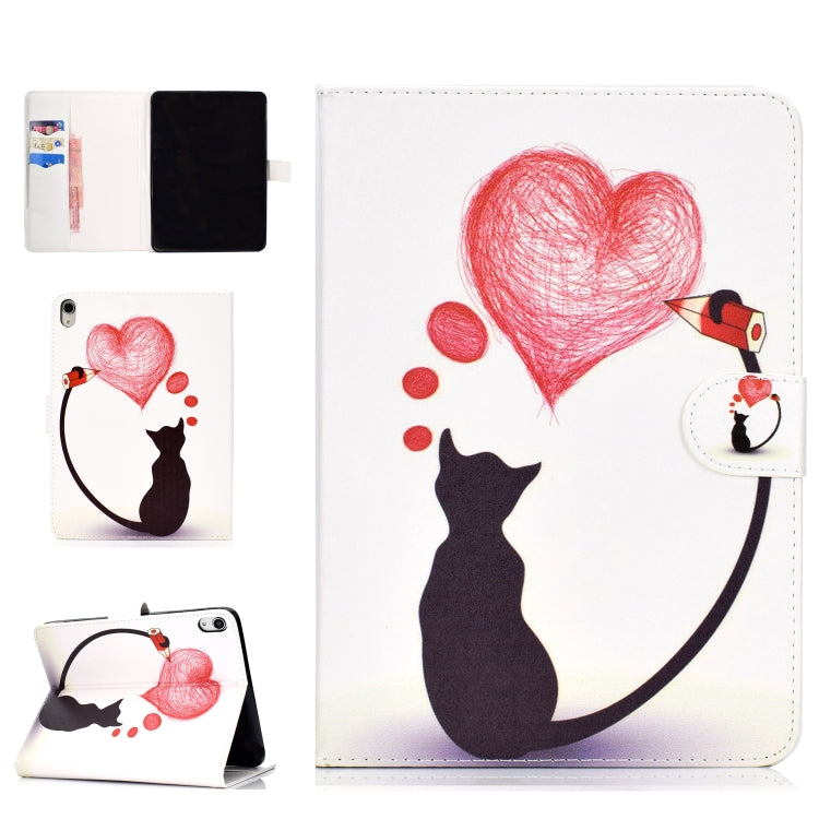 Colored Pattern Drawing Horizontal Flip PU Leather Case with Three-folding Holder & Sleep / Wake-up Function