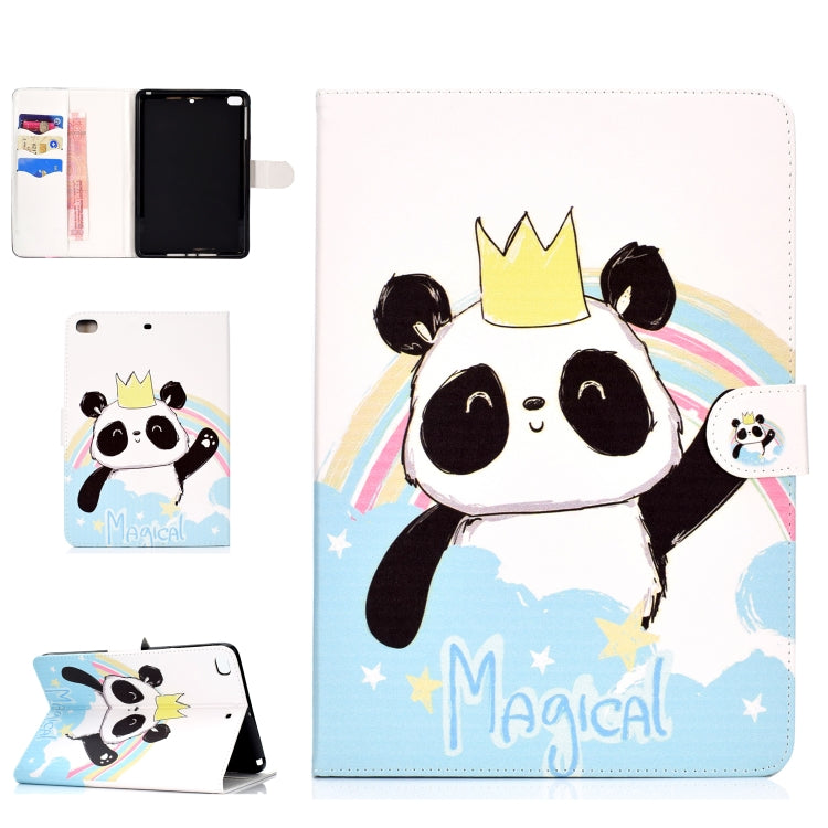 Colored Pattern Drawing Horizontal Flip PU Leather Case with Three-folding Holder & Sleep / Wake-up Function