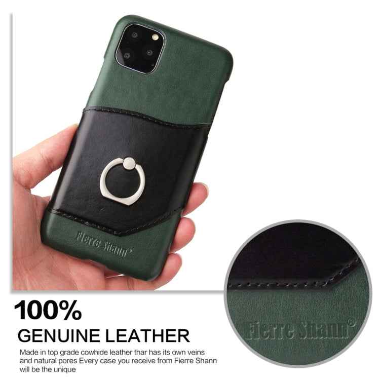 Fierre Shann Oil Wax Texture Genuine Leather Back Cover Case with 360 Degree Rotation Holder & Card Slot