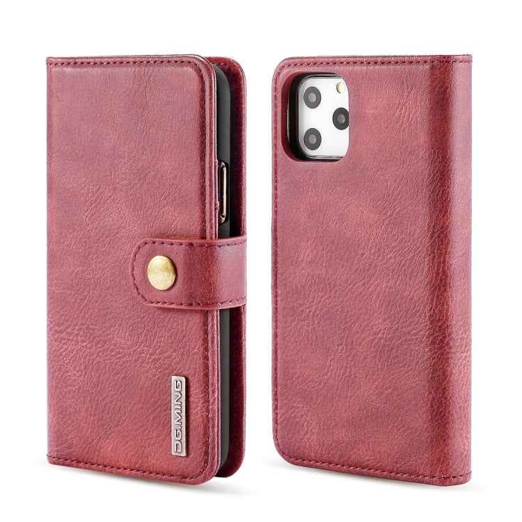 DG.MING Crazy Horse Texture Flip Detachable Magnetic Leather Case with Holder & Card Slots & Wallet