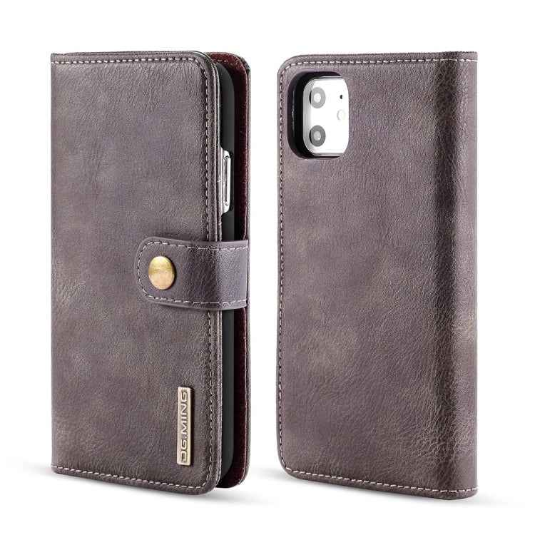 DG.MING Crazy Horse Texture Flip Detachable Magnetic Leather Case with Holder & Card Slots & Wallet