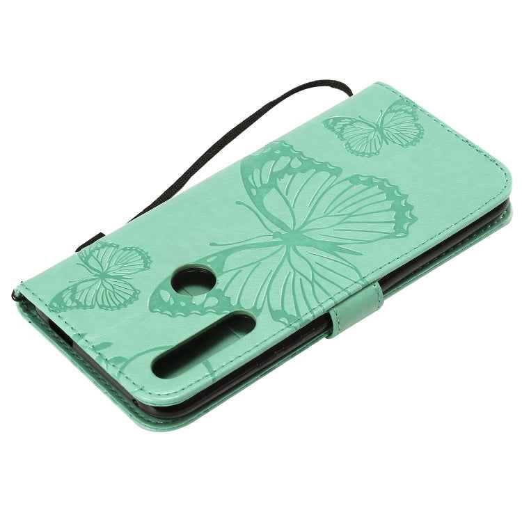 Pressed Printing Butterfly Pattern Horizontal Flip PU Leather Case with Holder & Card Slots & Wallet & Lanyard