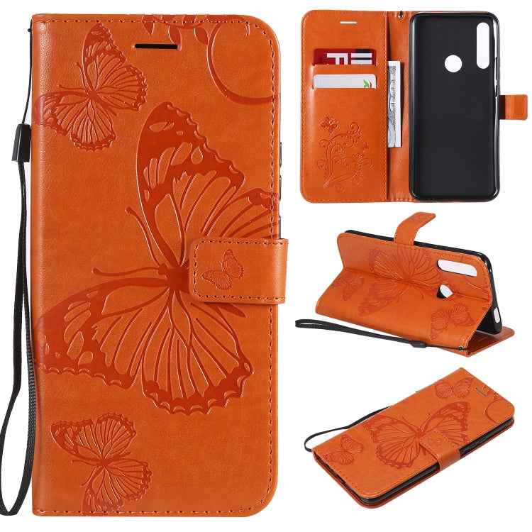 Pressed Printing Butterfly Pattern Horizontal Flip PU Leather Case with Holder & Card Slots & Wallet & Lanyard
