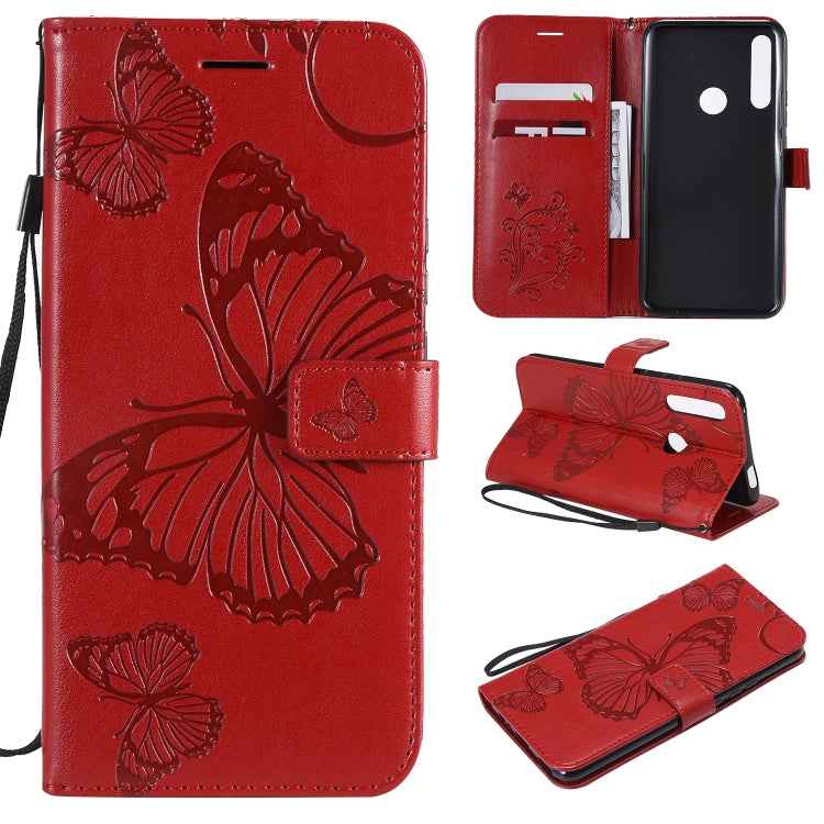 Pressed Printing Butterfly Pattern Horizontal Flip PU Leather Case with Holder & Card Slots & Wallet & Lanyard