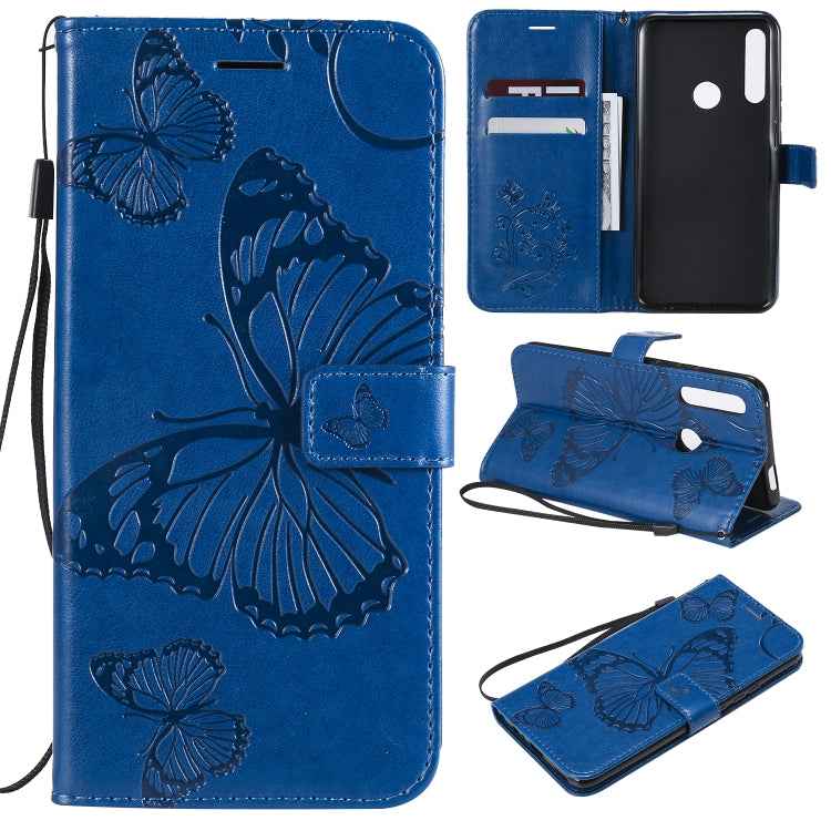Pressed Printing Butterfly Pattern Horizontal Flip PU Leather Case with Holder & Card Slots & Wallet & Lanyard