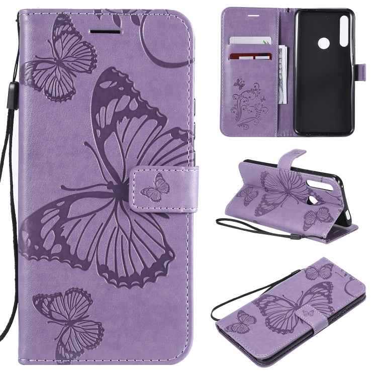 Pressed Printing Butterfly Pattern Horizontal Flip PU Leather Case with Holder & Card Slots & Wallet & Lanyard