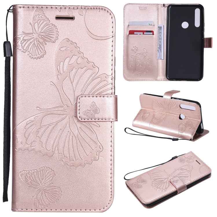 Pressed Printing Butterfly Pattern Horizontal Flip PU Leather Case with Holder & Card Slots & Wallet & Lanyard