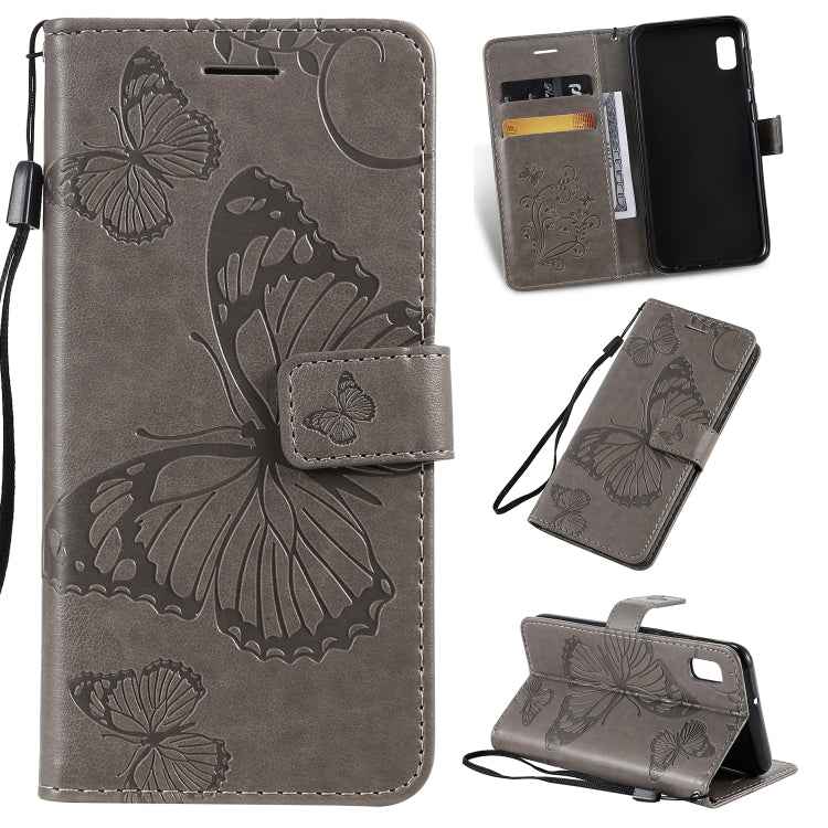 Pressed Printing Butterfly Pattern Horizontal Flip PU Leather Case with Holder & Card Slots & Wallet & Lanyard