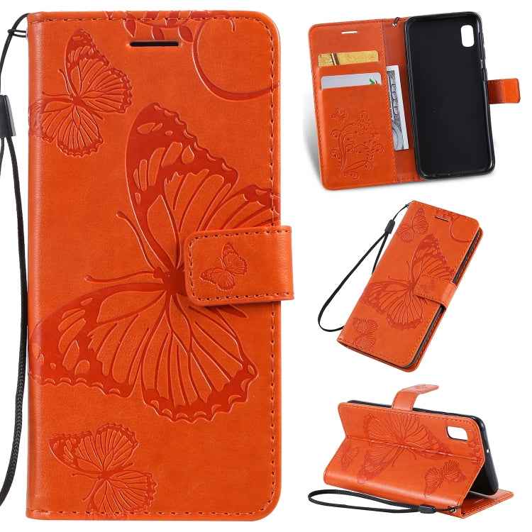 Pressed Printing Butterfly Pattern Horizontal Flip PU Leather Case with Holder & Card Slots & Wallet & Lanyard