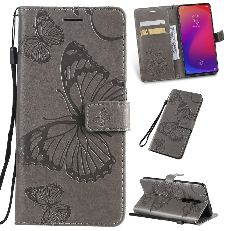 Pressed Printing Butterfly Pattern Horizontal Flip PU Leather Case with Holder & Card Slots & Wallet & Lanyard