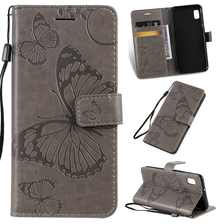Pressed Printing Butterfly Pattern Horizontal Flip PU Leather Case with Holder & Card Slots & Wallet & Lanyard