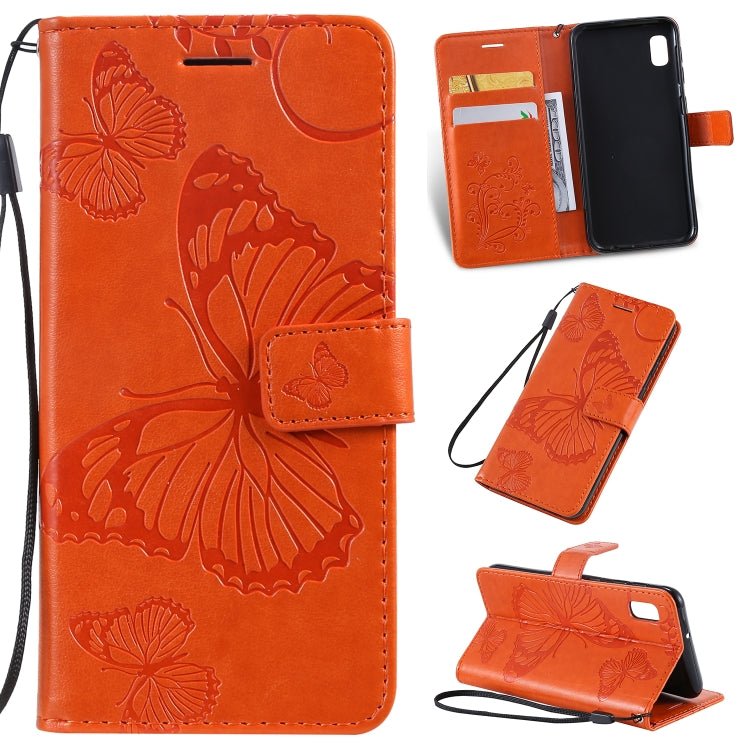 Pressed Printing Butterfly Pattern Horizontal Flip PU Leather Case with Holder & Card Slots & Wallet & Lanyard