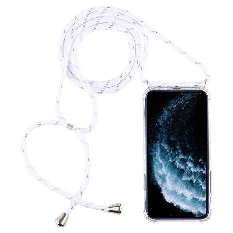 Four-Corner Anti-Fall Trasparent TPU Mobile Phone Case With Lanyard for iPhone