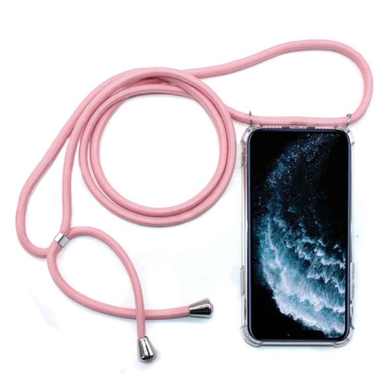 Four-Corner Anti-Fall Trasparent TPU Mobile Phone Case With Lanyard for iPhone