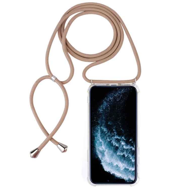 Four-Corner Anti-Fall Trasparent TPU Mobile Phone Case With Lanyard for iPhone