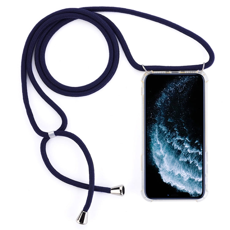Four-Corner Anti-Fall Trasparent TPU Mobile Phone Case With Lanyard for iPhone