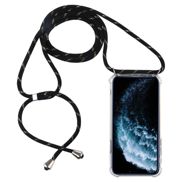 Four-Corner Anti-Fall Trasparent TPU Mobile Phone Case With Lanyard for iPhone