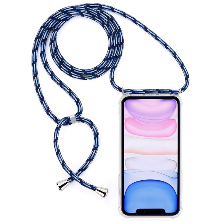 Four-Corner Anti-Fall Trasparent TPU Mobile Phone Case With Lanyard for iPhone