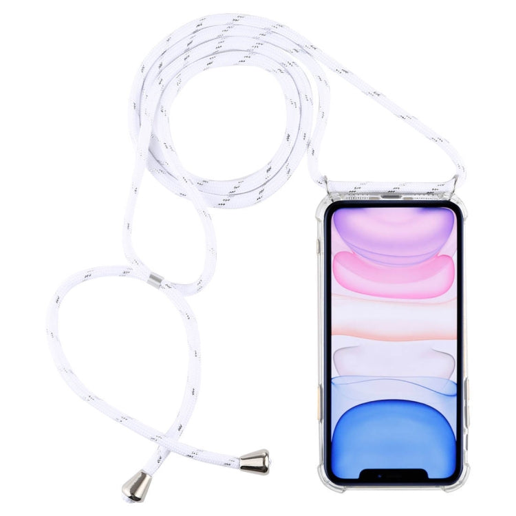 Four-Corner Anti-Fall Trasparent TPU Mobile Phone Case With Lanyard for iPhone