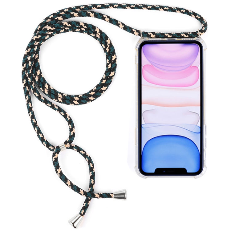 Four-Corner Anti-Fall Trasparent TPU Mobile Phone Case With Lanyard for iPhone