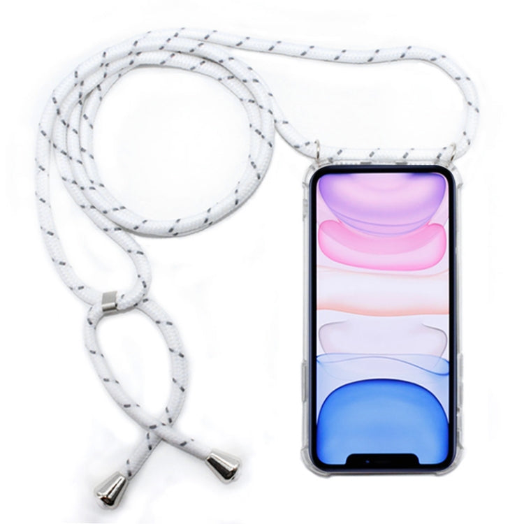 Four-Corner Anti-Fall Trasparent TPU Mobile Phone Case With Lanyard for iPhone