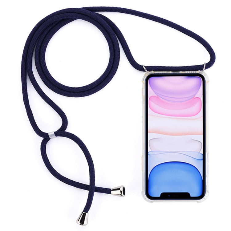 Four-Corner Anti-Fall Trasparent TPU Mobile Phone Case With Lanyard for iPhone