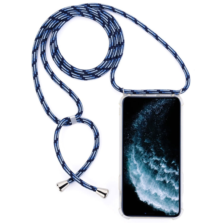Four-Corner Anti-Fall Trasparent TPU Mobile Phone Case With Lanyard for iPhone