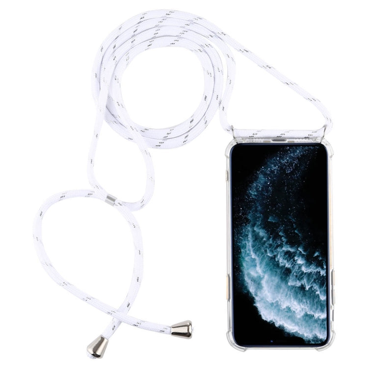 Four-Corner Anti-Fall Trasparent TPU Mobile Phone Case With Lanyard for iPhone