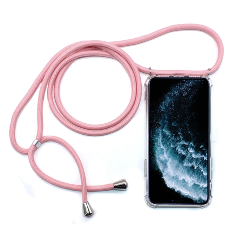 Four-Corner Anti-Fall Trasparent TPU Mobile Phone Case With Lanyard for iPhone