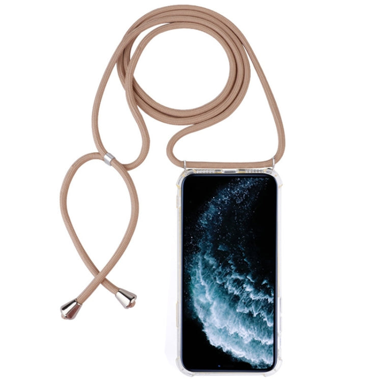 Four-Corner Anti-Fall Trasparent TPU Mobile Phone Case With Lanyard for iPhone