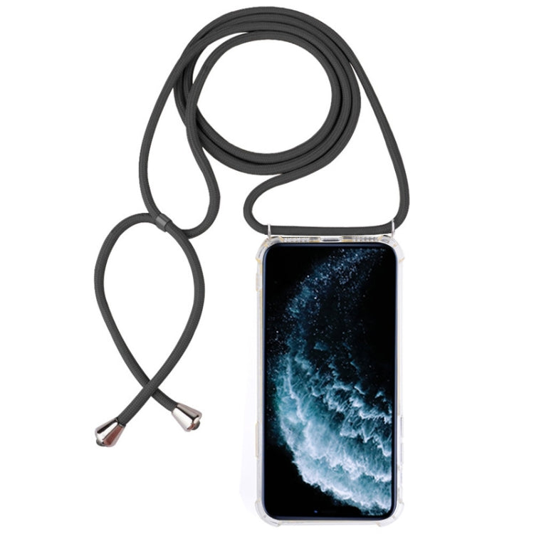 Four-Corner Anti-Fall Trasparent TPU Mobile Phone Case With Lanyard for iPhone