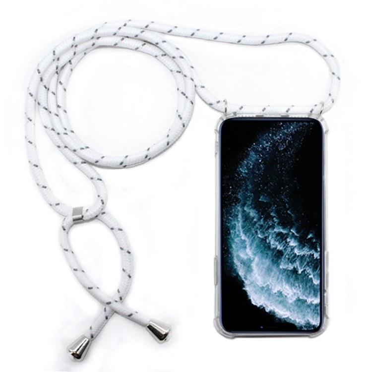 Four-Corner Anti-Fall Trasparent TPU Mobile Phone Case With Lanyard for iPhone