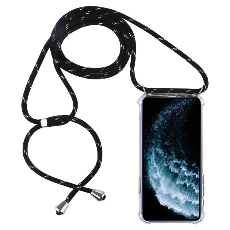 Four-Corner Anti-Fall Trasparent TPU Mobile Phone Case With Lanyard for iPhone