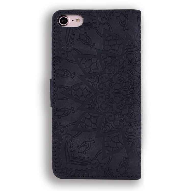 Calf Pattern Double Folding Design Embossed Leather Case with Wallet & Holder & Card Slots