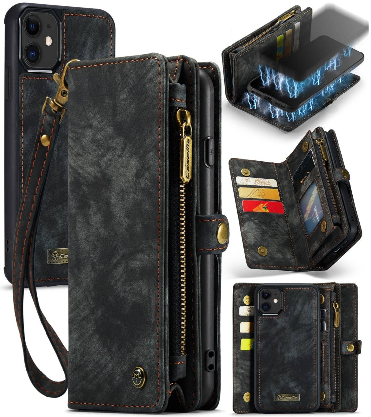 CaseMe-008 Detachable Multifunctional Horizontal Flip Leather Case with Card Slot & Holder & Zipper Wallet & Photo Frame