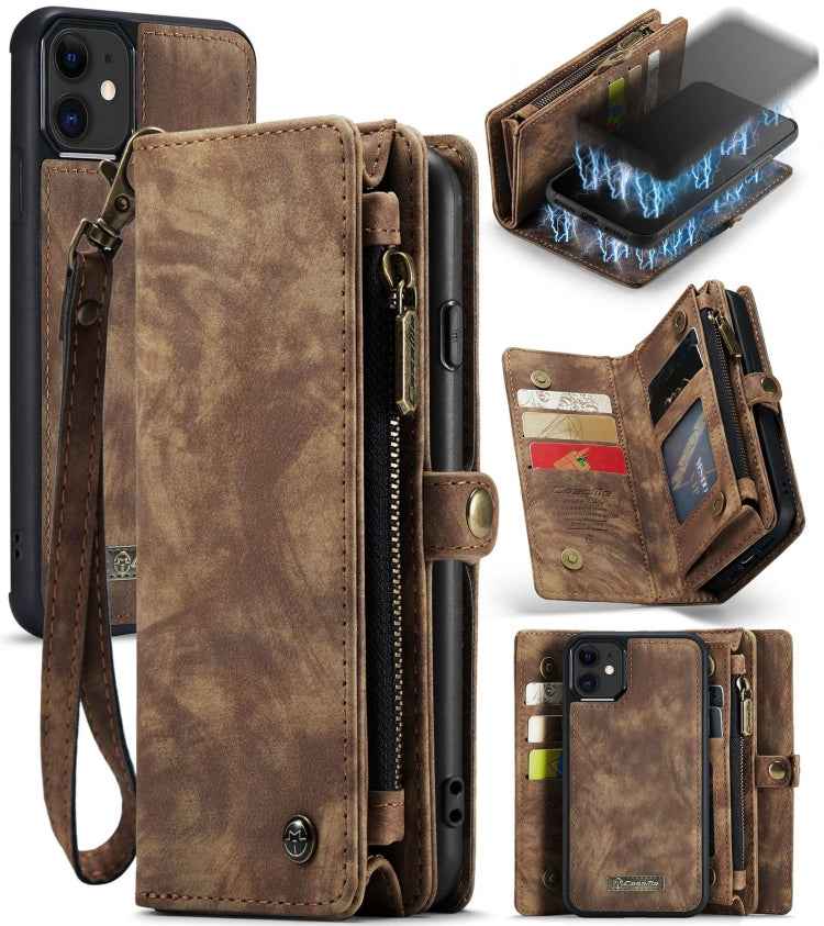 CaseMe-008 Detachable Multifunctional Horizontal Flip Leather Case with Card Slot & Holder & Zipper Wallet & Photo Frame