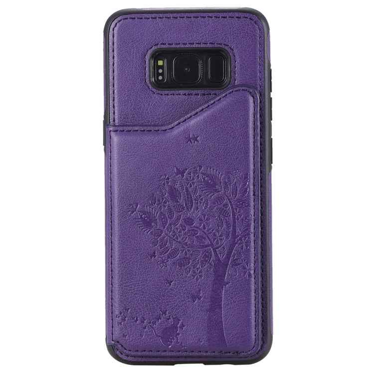 Cat Tree Embossing Pattern Shockproof Protective Case with Card Slots & Photo Frame