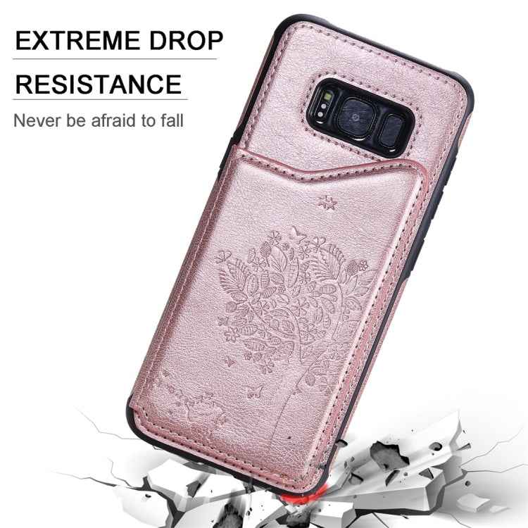 Cat Tree Embossing Pattern Shockproof Protective Case with Card Slots & Photo Frame