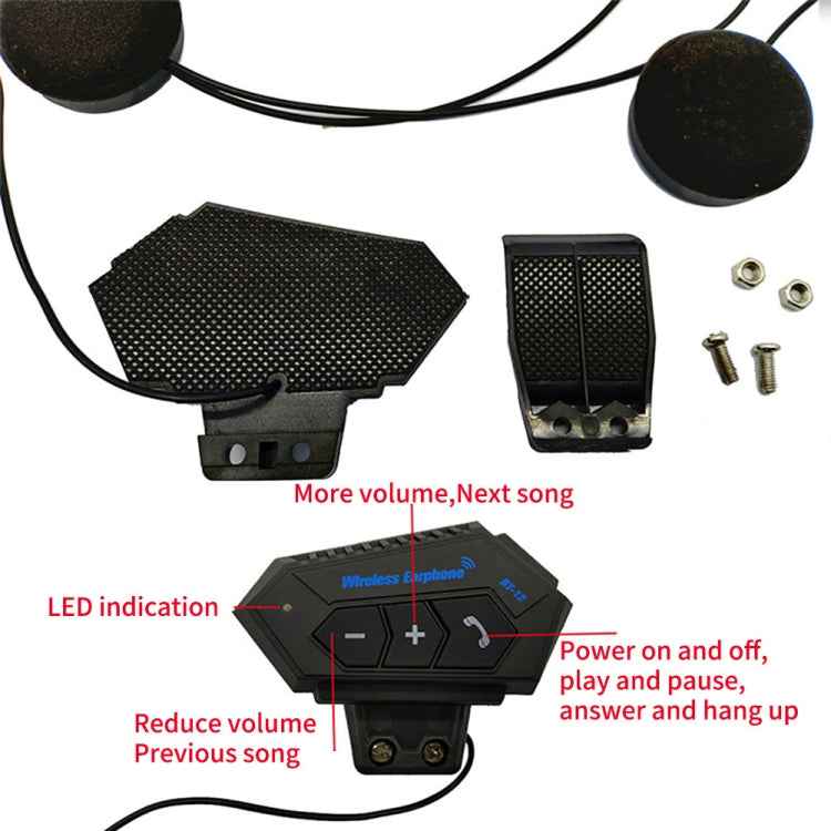 BT12 Motorcycle Helmet Bluetooth Headset Motorcycle Intercom Bluetooth Headset